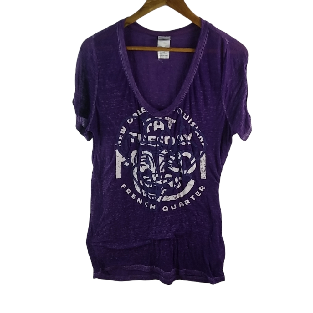 Fat Tuesday XL Mardi Gras Purple Thin Top Plus